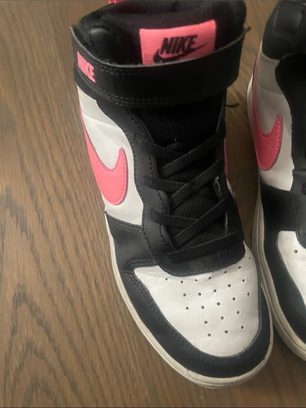 Nike Black, White & Pink High-Top Sneakers